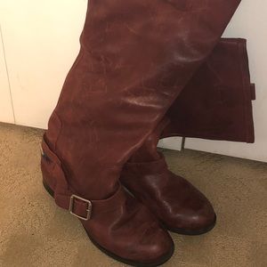 Burgundy riding boots